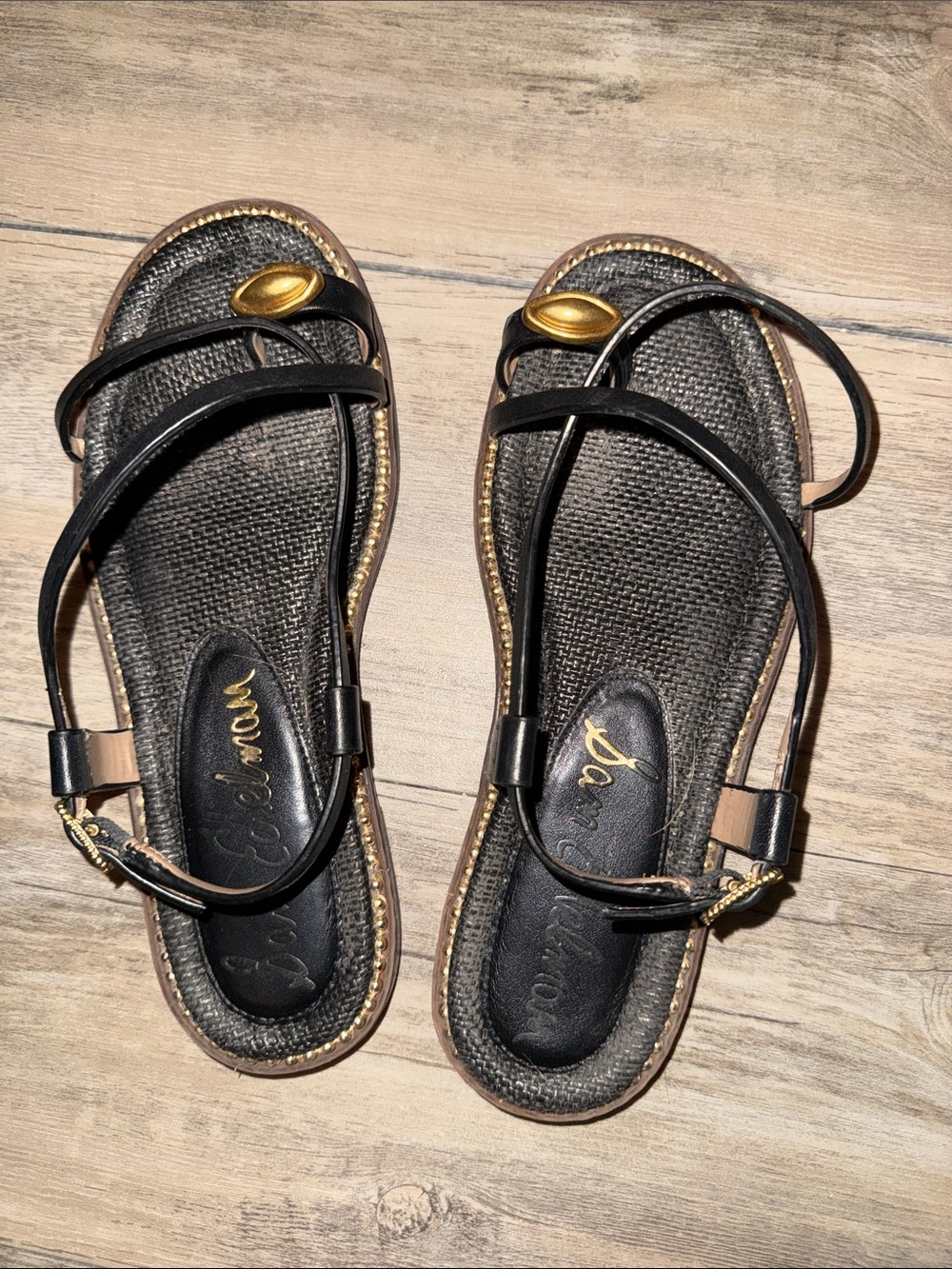 Black Leather Tenly Sandals